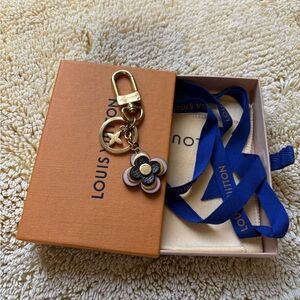 Louis Vuitton Gold and Pink Monogram Flower Key Charm